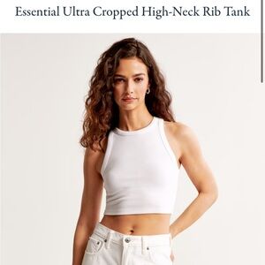 Abercrombie Essential Ultra Cropped High-Neck Rib Tank